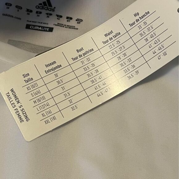 NWT adidas climalite white womens top size small - Picture 5 of 7